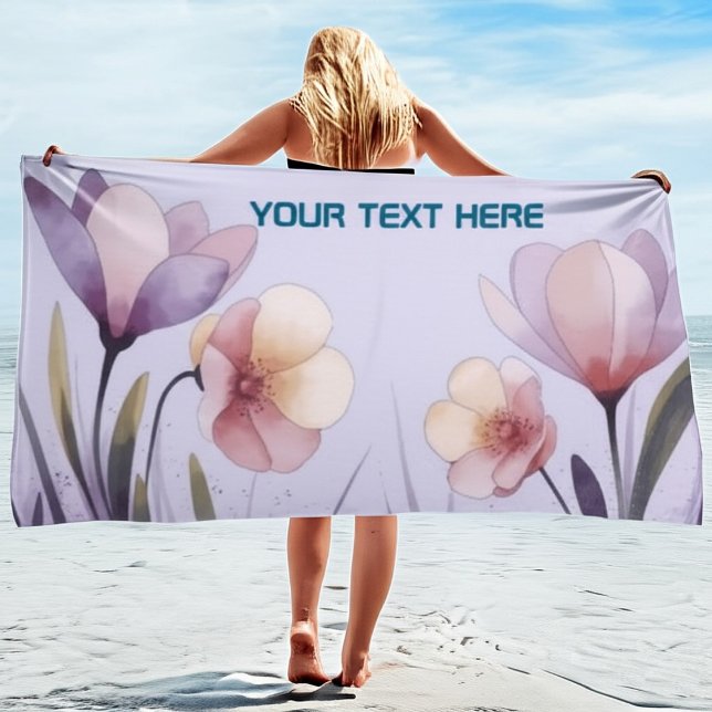 Personalisierte Sommer- und Strandessentials Strandtuch (Von Creator hochgeladen)