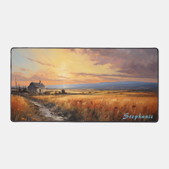 Personalisierte Sommerfeld-Landschaft Schreibtisch Schreibtischunterlage (Vorderseite)