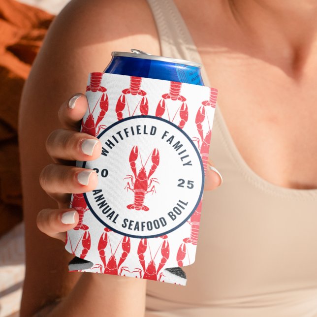 Personalisierte Sommerlobster mit Meeresfrüchten Dosenkühler (Family Seafood Boil Personalized Summer Lobster Can Cooler)
