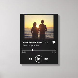Personalisierte Songname-Playlist Geschenk mit Paa Leinwanddruck