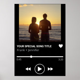 Personalisierte Songname-Playlist Geschenk mit Paa Poster