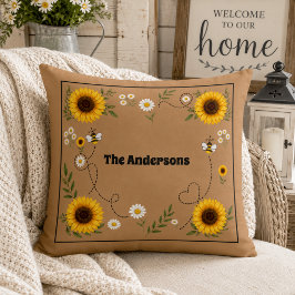 Personalisierte Sonnenblume Kissen