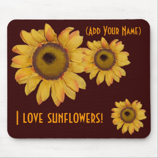 Personalisierte Sonnenblume-Mausunterlage Mousepad