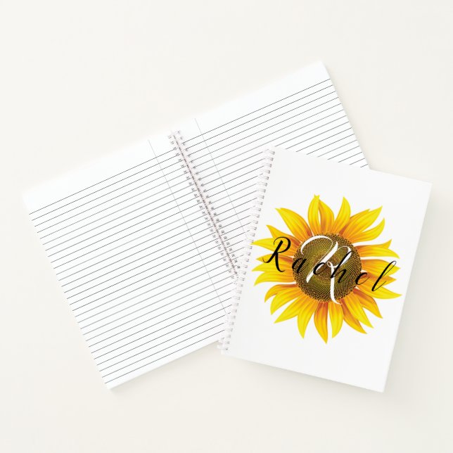 Personalisierte Sonnenblume Notizbuch (Innenseite)