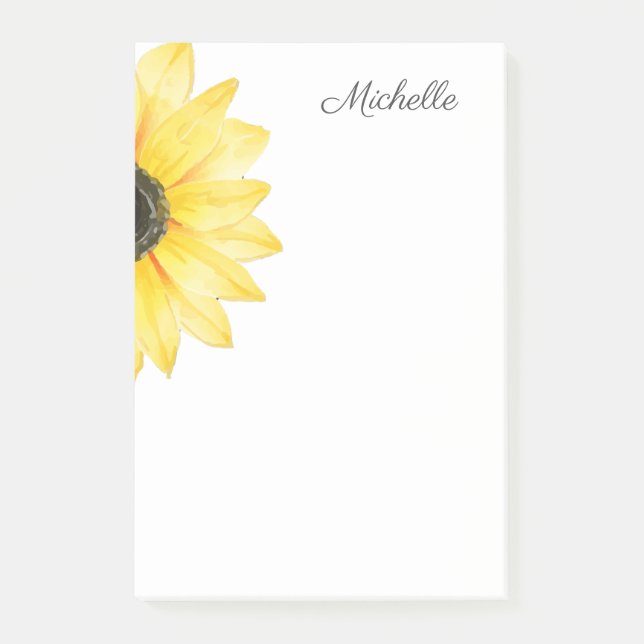 Personalisierte Sonnenblume Post-it Klebezettel (Vorderseite)