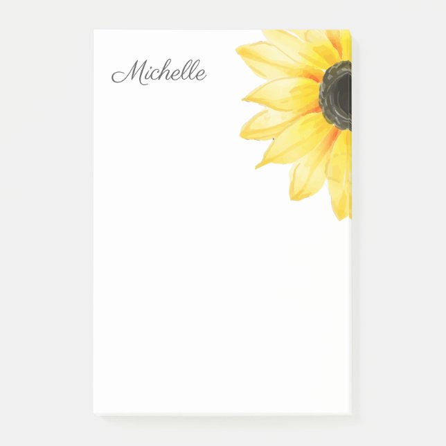Personalisierte Sonnenblume Post-it Klebezettel (Vorderseite)