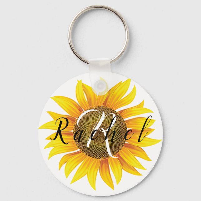 Personalisierte Sonnenblume Schlüsselanhänger (Vorderseite)