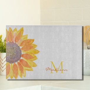 Personalisierte Sonnenblume Schneidebrett