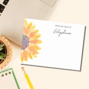 Personalisierte Sonnenblume vom Schreibtisch Post-it Klebezettel