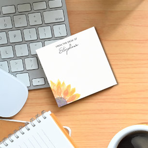 Personalisierte Sonnenblume vom Schreibtisch Post-it Klebezettel