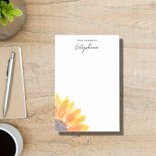 Personalisierte Sonnenblume vom Schreibtisch Post-it Klebezettel