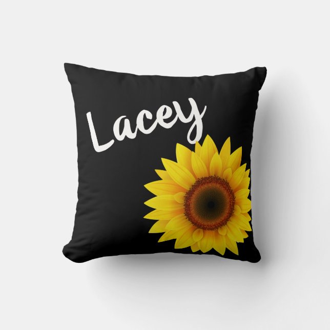 Personalisierte Sonnenblume Wohngestaltung Kissen (Vorderseite)