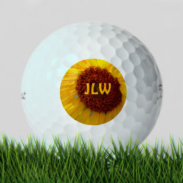 Personalisierte Sonnenblumen Botanische Blume Golfball