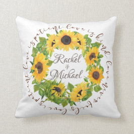 Personalisierte Sonnenblumen mit Circle Liebe Zita Kissen
