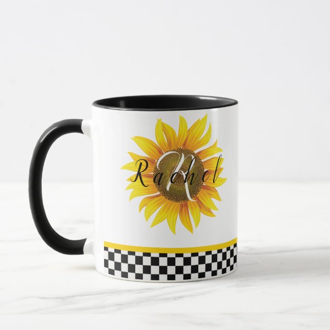 Personalisierte Sonnenblumenkaffee Tasse (Links)