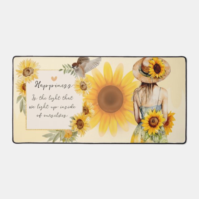 Personalisierte Sonnenblumenmatte Schreibtischunterlage (Vorderseite)