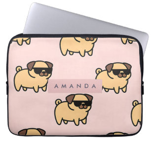 Personalisierte Sonnenbrille Mops Muster Laptopschutzhülle