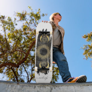 Personalisierte Sonnenmondstars Skateboard