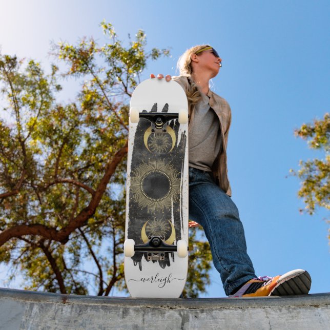 Personalisierte Sonnenmondstars Skateboard (Außenbereich 1)