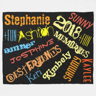 Personalisierte Sonnenschein-Decke 8 bis 10 Namen Fleecedecke