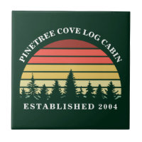 Personalisierte Sonnenuntergang Blockhütte Grünes