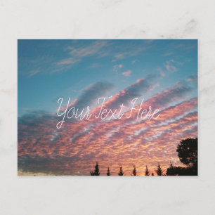 Personalisierte Sonnenuntergang Rosa Wolken Landsc Postkarte