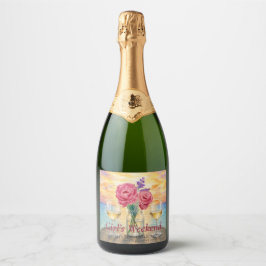 Personalisierte Sonnenuntergangs-Champagnerflasche