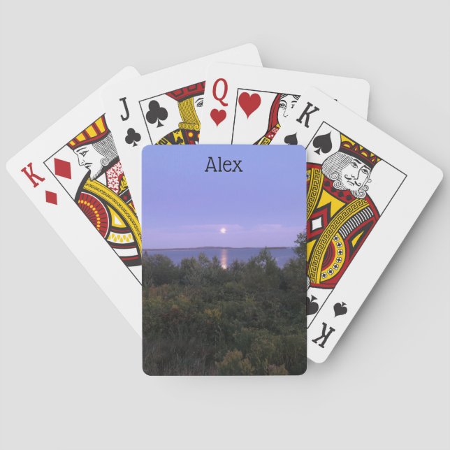 Personalisierte Sonnenuntergangskarten Spielkarten (Rückseite)