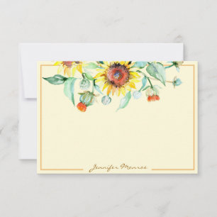 Personalisierte sonnige Sonnenblumen Mitteilungskarte