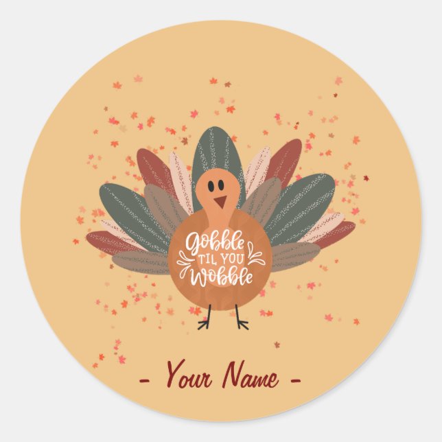 Personalisierte sonnige Türkei im Herbst Runder Aufkleber (Vorderseite)