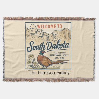 Personalisierte South Dakota Wurfdecke Decke