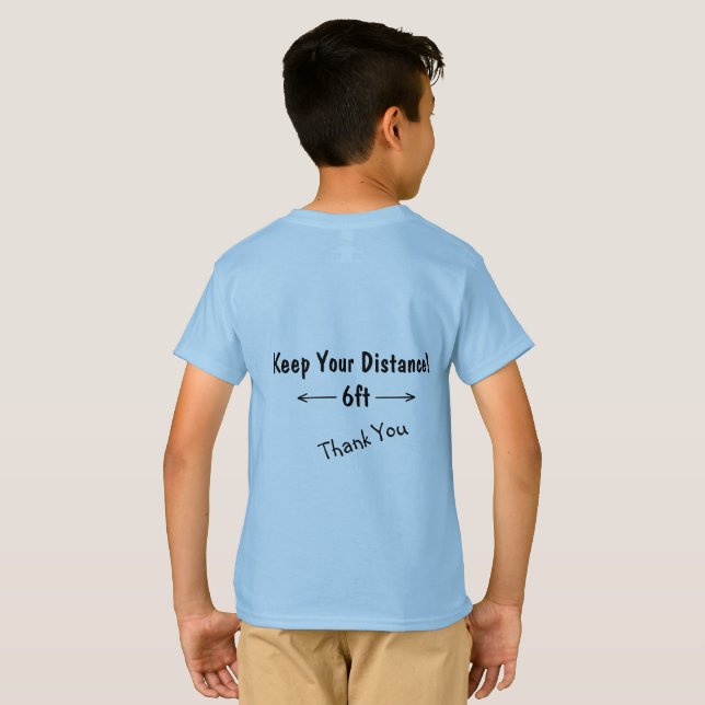Personalisierte soziale Distanz - Danke zurück T-Shirt (Schwarz voll)