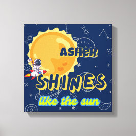 Personalisierte Space Kids Affirmation Kinderzimme Leinwanddruck