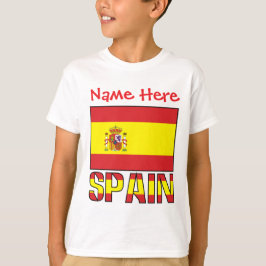 Personalisierte Spanien-Flagge Heritage Jungen- T-Shirt