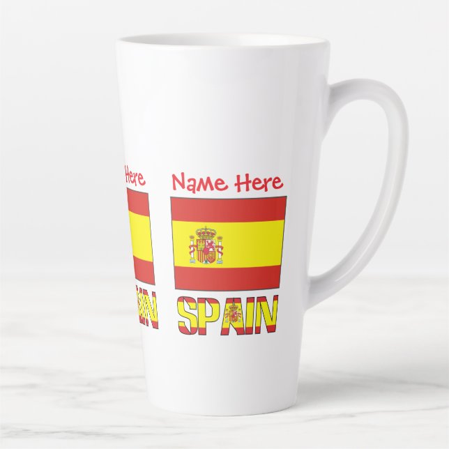 Personalisierte Spanienflagge-Erbe Groß  Milchtasse (Rechts)