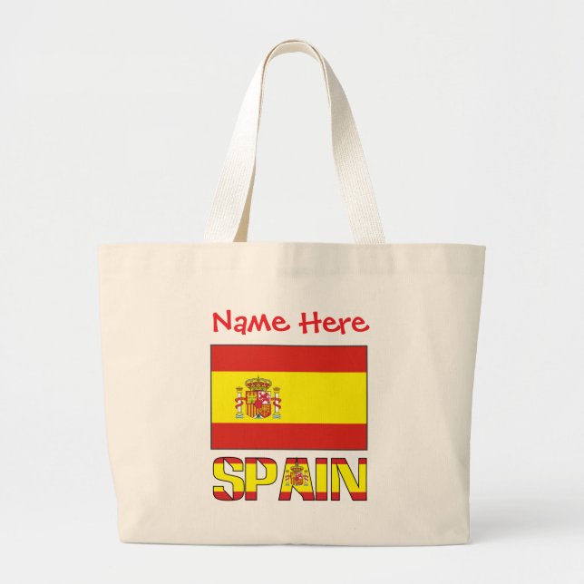 Personalisierte spanische Flagge Erbe Jumbo Stoffbeutel (Vorne)