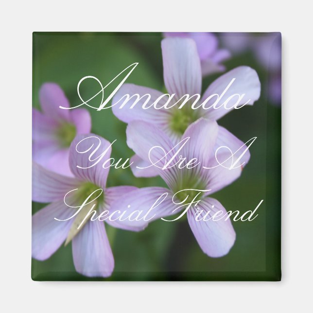 Personalisierte Special Friend Purple Blumen Magnet (Vorne)
