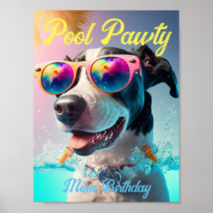 Personalisierte Special Pool Pawty für Ihr Dog-Par Poster