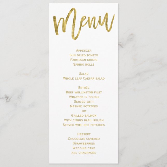 Personalisierte Speisekarte für Hochzeiten von Wei Menükarte (Vorderseite)