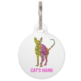 Personalisierte Sphynx-Katzen-Silhouette Leoparden Haustiermarke