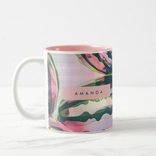 Personalisierte Spielerei Wassermelonenstreifen Zweifarbige Tasse