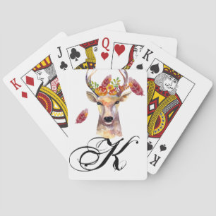 Personalisierte Spielkarten Boho Reh Buck Head Bro