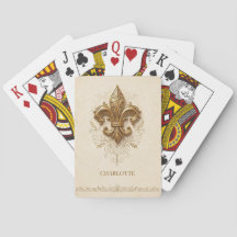 Personalisierte Spielkarten • Elegante Fleur-de-Li
