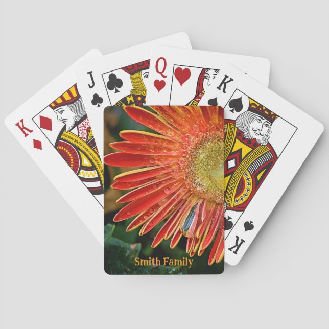 Personalisierte Spielkarten - Orange Gerbera Daisy (Rückseite)
