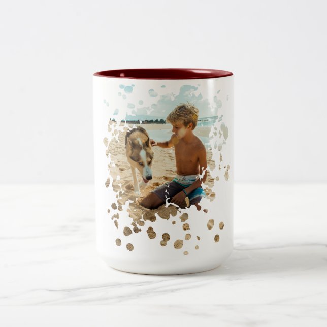 Personalisierte Splash Art Custom Zweifarbige Tasse (Mittel)