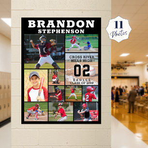 Personalisierte Sport-Senior-Night-Fotocollage mit Poster