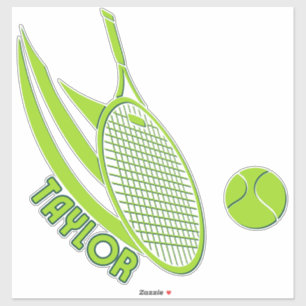 Personalisierte Sportarten mit Namen Tennis Aufkleber