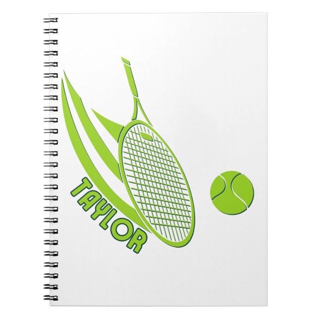 Personalisierte Sportarten mit Namen Tennis Notizblock (Vorderseite)