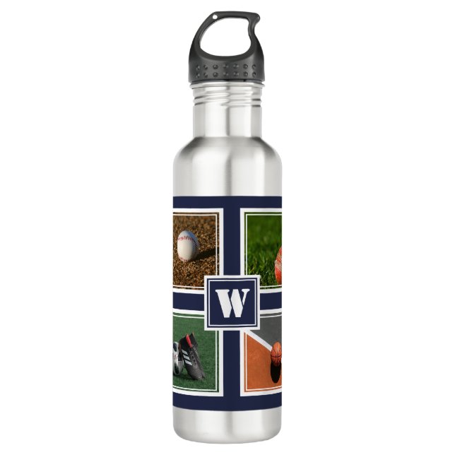 Personalisierte SPORTBALLS Benutzerdefinierte Vorl Edelstahlflasche (Vorderseite)