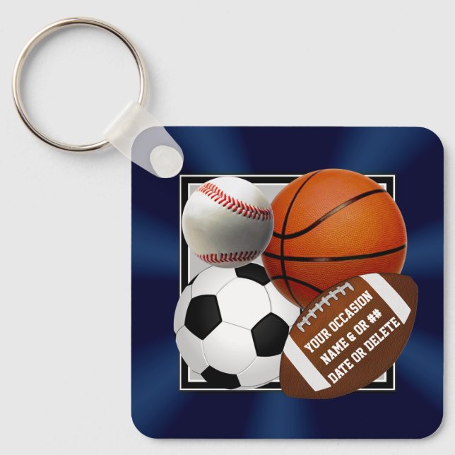 Personalisierte sportliche Gastgeschenke, alle Bal Schlüsselanhänger (Vorderseite)